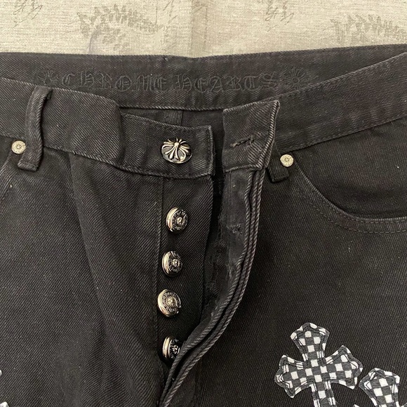 Chrome Hearts Patch Cross Washed Black Jeans Mens Size 32 - Picture 4 of 8